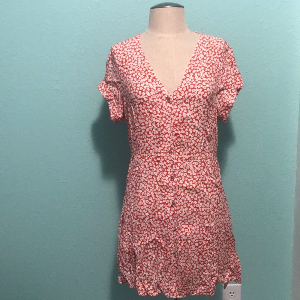 Red flower dress